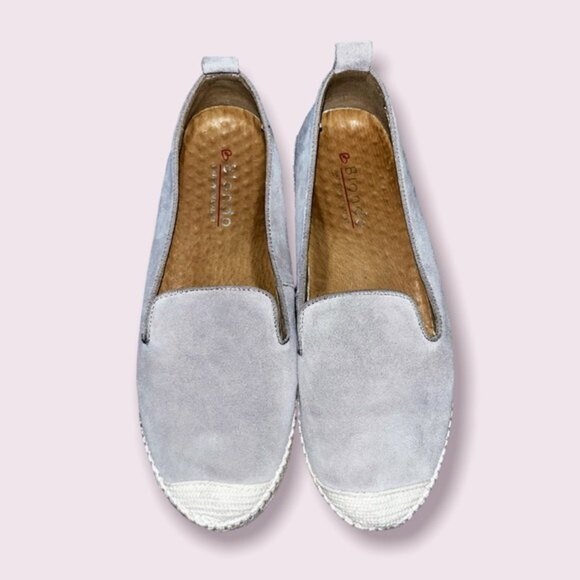 Blondo Bella Espadrille Loafers Grey Suede Leather Slip On Flats Womens Size 8.5 - Picture 1 of 6